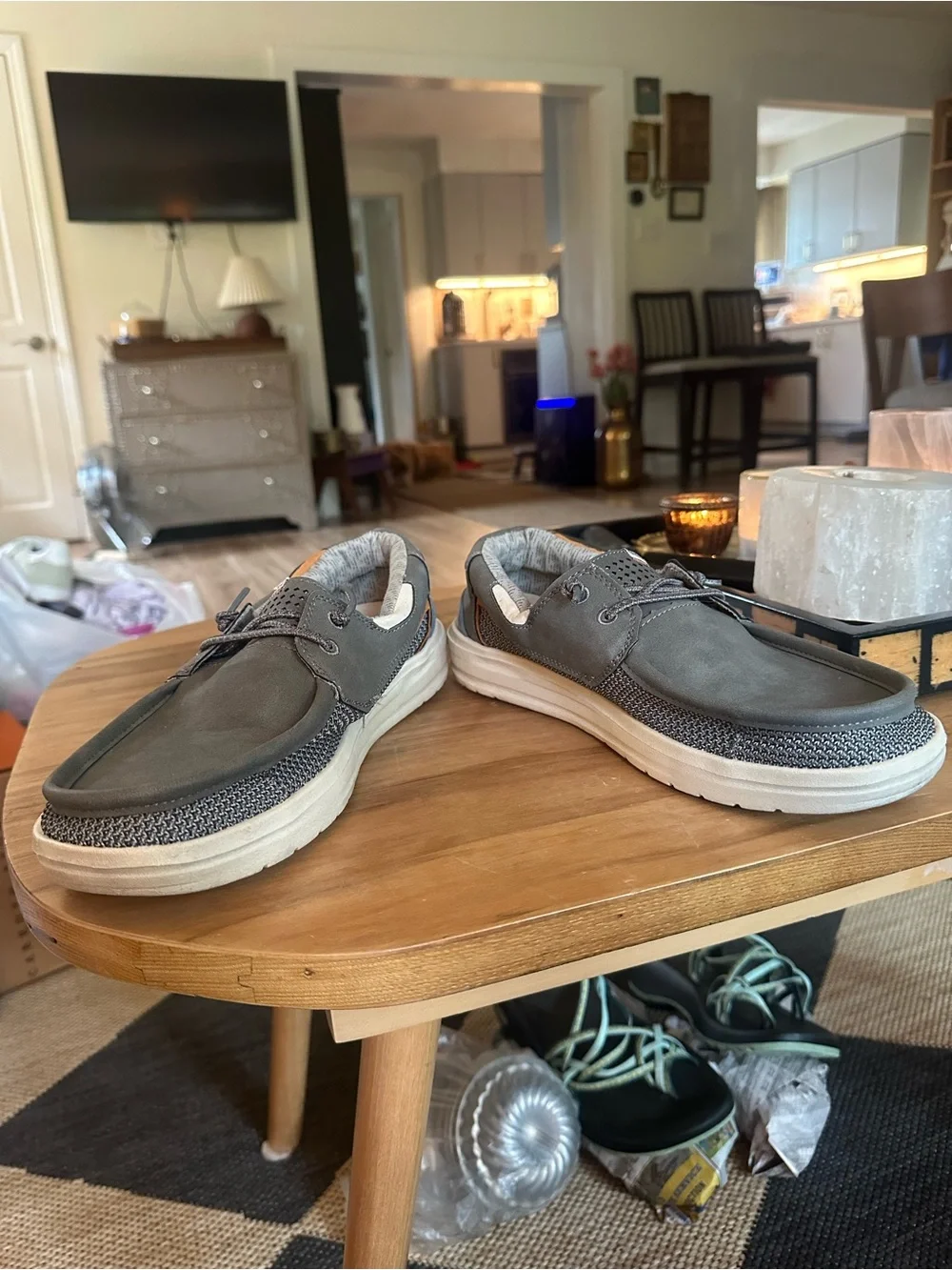 Hey Dude welsh grip steel grey shoes. Size 9. Like new